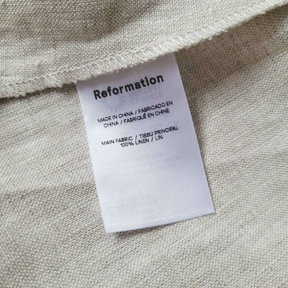 Reformation Gitane Linen Dress in Oatmeal - Picture 8 of 8